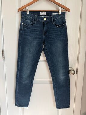 Frame Denim Le Garçon Crop midrise boyfriend Jeans sz 24 dark wash